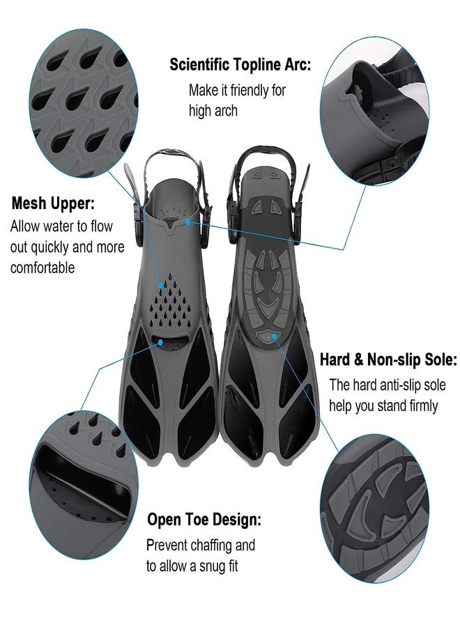 Olpad Mask Fins Snorkel Set Snorkeling Gear for Adults Kids, Swim Goggles Panoramic View Anti-Fog Anti-Leak, Dry Top Snorkel and Dive Flippers Kit for Diving Scuba Swimming Freediving - Image 5