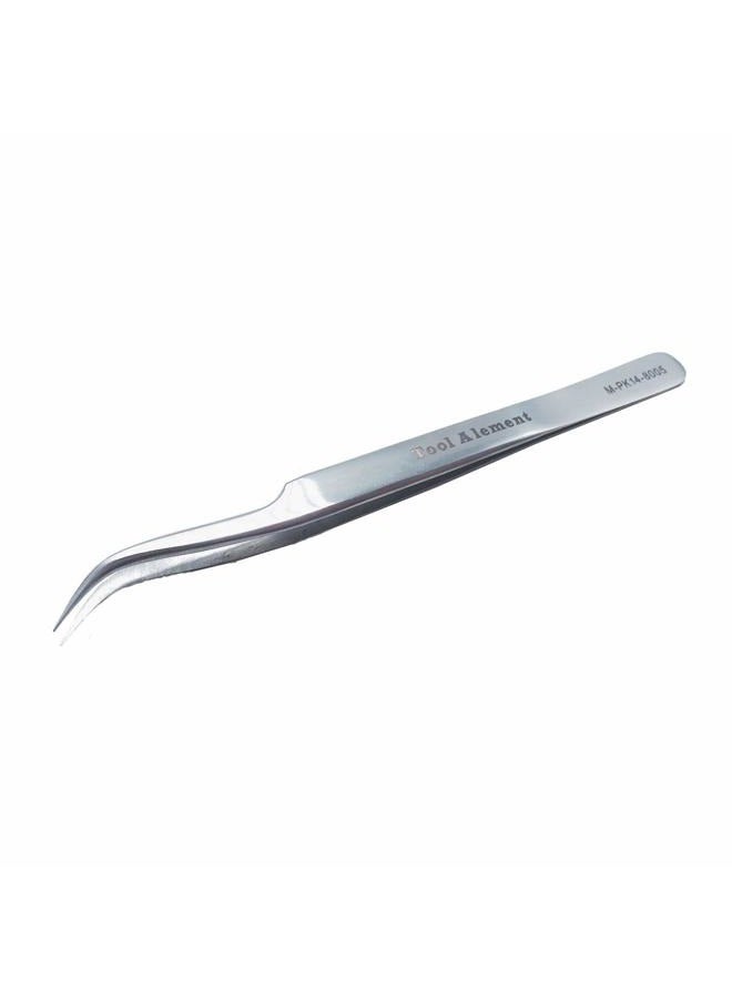 Tool Alement Canadian Stainless Steel 13cm Semi Curve Eyelash Tweezers M-PK14-8005 - Image 1