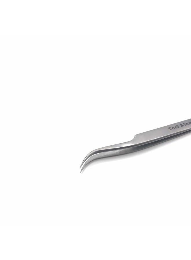 Tool Alement Canadian Stainless Steel 13cm Semi Curve Eyelash Tweezers M-PK14-8005 - Image 2