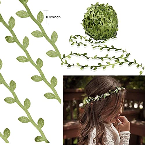 Inralimot 65 Ft Artificial Vines,Artificial Eucalyptus Leaf Garland Fake Hanging Plants Leaves Wreath Foliage Green Leaves Ribbon Decorative Wreath Accessory Wedding Wall Crafts Party Décor cottagecore - Image 2