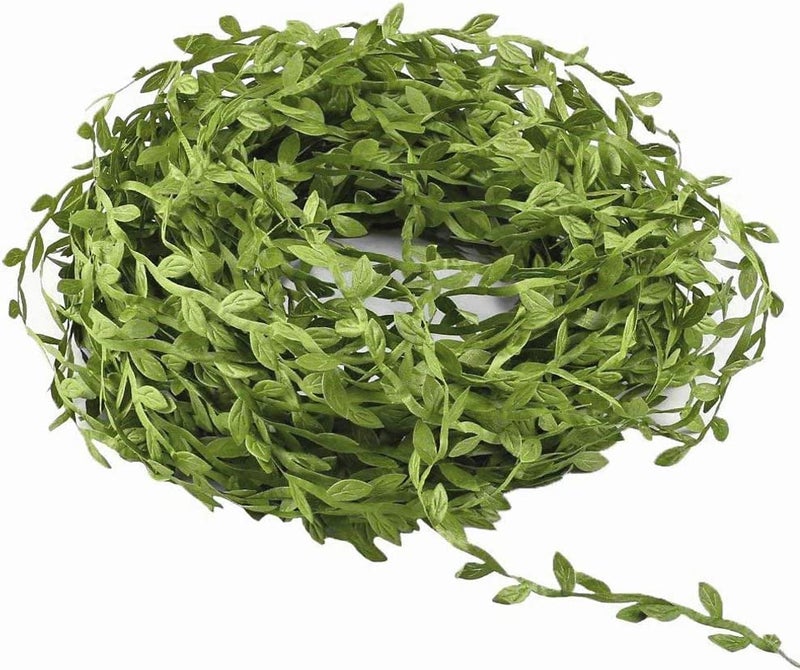 Inralimot 65 Ft Artificial Vines,Artificial Eucalyptus Leaf Garland Fake Hanging Plants Leaves Wreath Foliage Green Leaves Ribbon Decorative Wreath Accessory Wedding Wall Crafts Party Décor cottagecore - Image 1