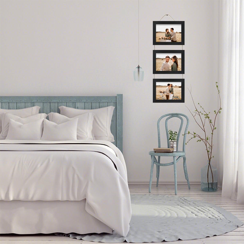 Rexllon 4x6 Wall Hanging Picture Frames Collage with 3 Opening black Frames - Image 4