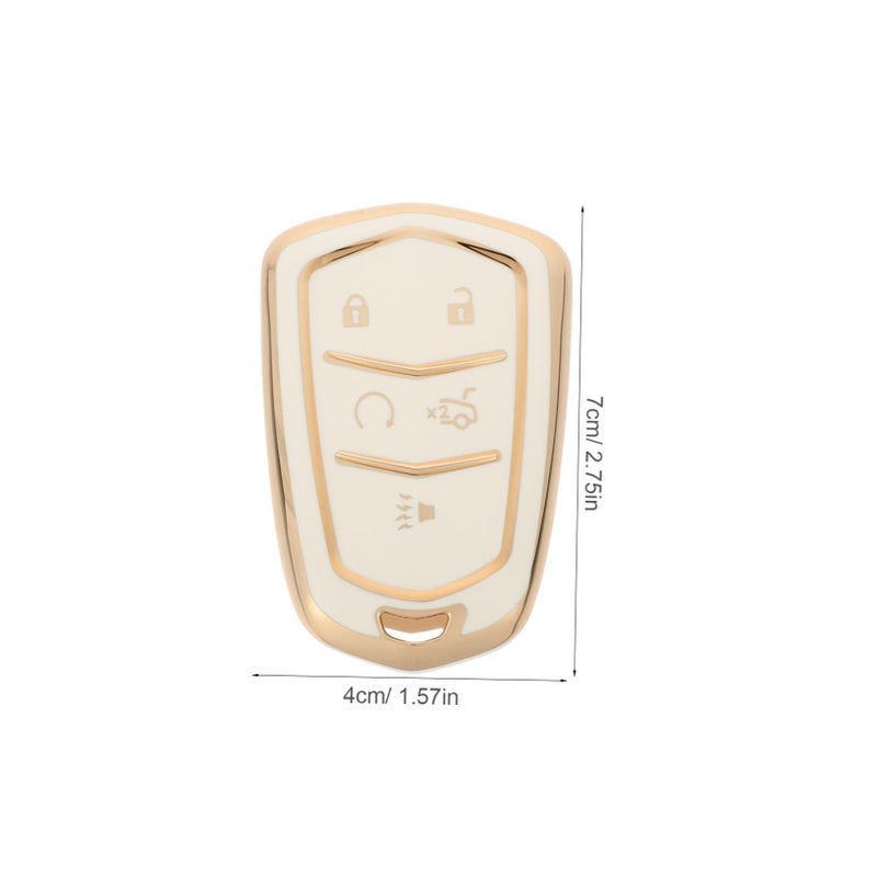 Gold Trim Key Fob Cover Protective Case for Keyless Entry Remote Car Key Holder - Image 3
