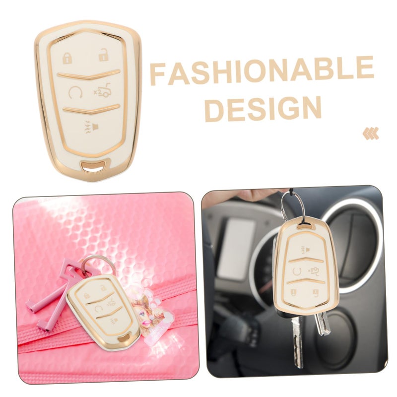 Gold Trim Key Fob Cover Protective Case for Keyless Entry Remote Car Key Holder - Image 4