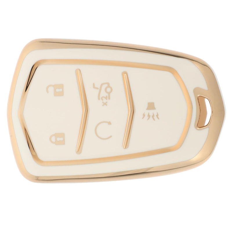Gold Trim Key Fob Cover Protective Case for Keyless Entry Remote Car Key Holder - Image 2