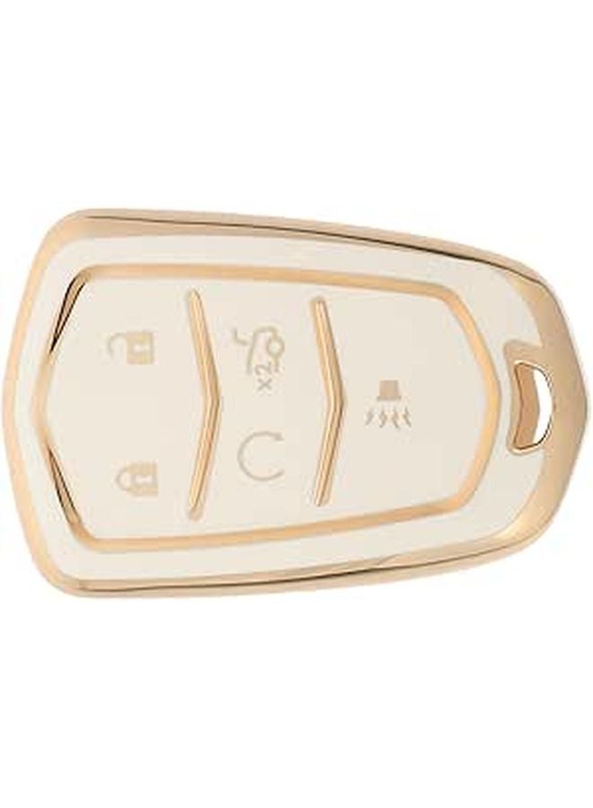 Gold Trim Key Fob Cover Protective Case for Keyless Entry Remote Car Key Holder - Image 1