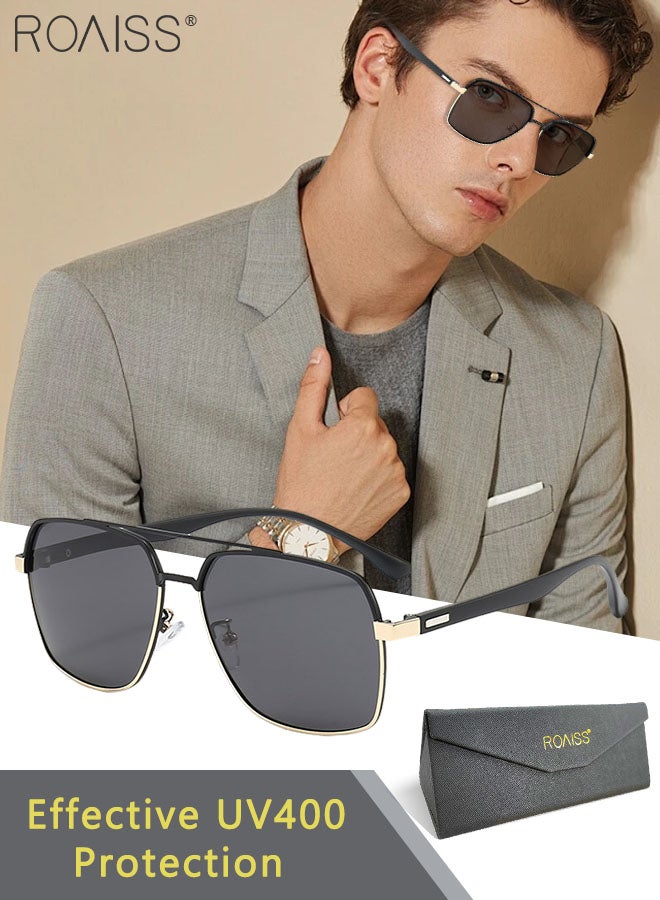 رويس نظارة أفياتور شمسية مستقطبة للقيادة للرجال، نظارة الشمس الواقية من الأشعة فوق البنفسجية 400، ظلال شمس مضادة للوهج عصرية للرجال للعب الجولف وصيد الأسماك والسفر، 60 ملم - Image 1