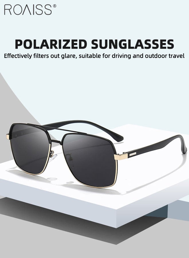 رويس نظارة أفياتور شمسية مستقطبة للقيادة للرجال، نظارة الشمس الواقية من الأشعة فوق البنفسجية 400، ظلال شمس مضادة للوهج عصرية للرجال للعب الجولف وصيد الأسماك والسفر، 60 ملم - Image 3