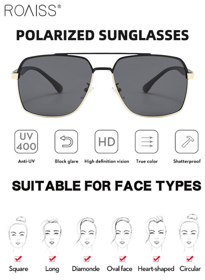 رويس نظارة أفياتور شمسية مستقطبة للقيادة للرجال، نظارة الشمس الواقية من الأشعة فوق البنفسجية 400، ظلال شمس مضادة للوهج عصرية للرجال للعب الجولف وصيد الأسماك والسفر، 60 ملم - Image 5
