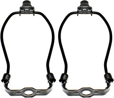 OZXNO OZXNO 6 Inch Lamp Shade Harp Holder  2-Pack Heavy Duty Horn Frame Lamp Shade Bracket with Light Base and Solid Lamp  - Image 1