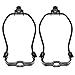 OZXNO OZXNO 6 Inch Lamp Shade Harp Holder  2-Pack Heavy Duty Horn Frame Lamp Shade Bracket with Light Base and Solid Lamp  - Image 2