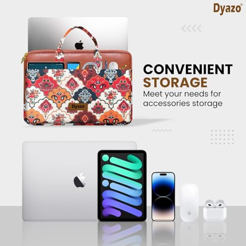 Dyazo 15-15.6 Inch Stylish Laptop Sleeve | Handcrafted Jute & Vegan Leather Case with Zipper | Lightweight and Durable Laptop Bag for Work, College & Travel for Woman - Image 2