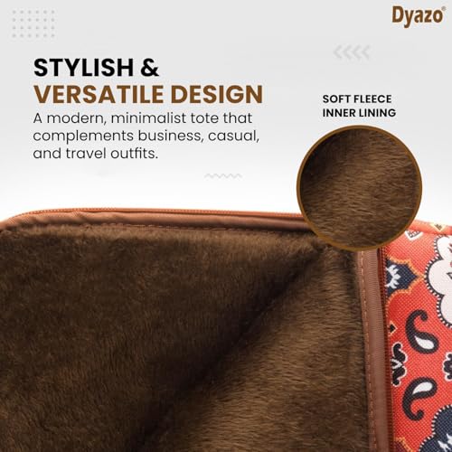 Dyazo 15-15.6 Inch Stylish Laptop Sleeve | Handcrafted Jute & Vegan Leather Case with Zipper | Lightweight and Durable Laptop Bag for Work, College & Travel for Woman - Image 3