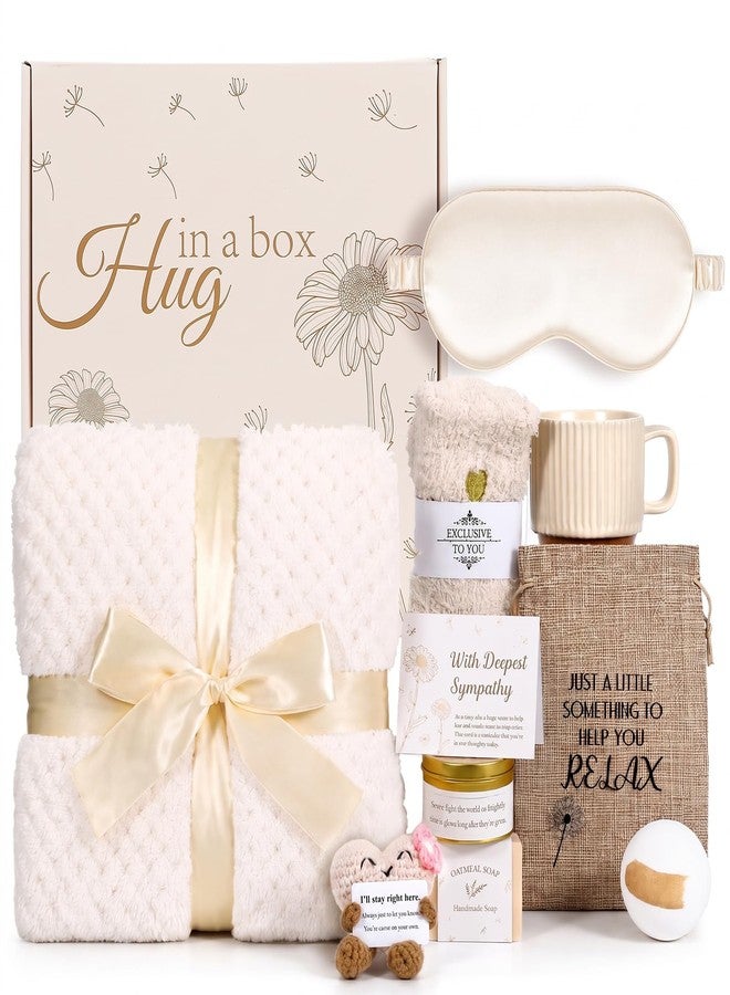 gisgfim 11Pcs Sympathy Gift Baskets for Women, Bereavement Grief Condolence Care Package for Loss of Loved One Hug in a Box with Emotional Support Crochet Doll, Thinking of You Gifts for Grieving Friends - Image 1