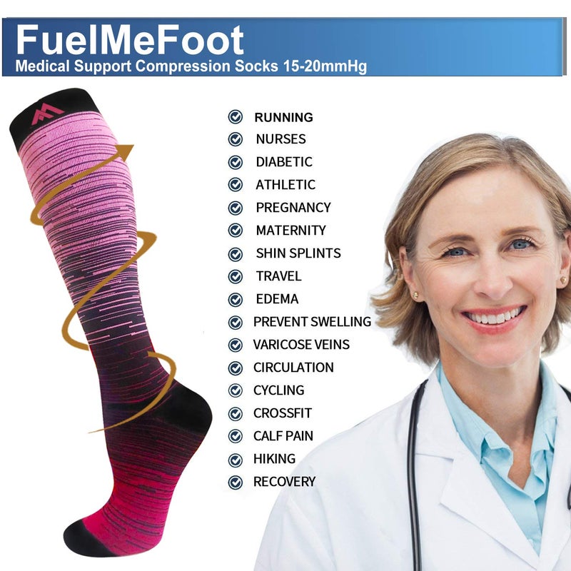 FuelMeFoot 3 Pack Copper Compression Socks - Compression Socks Women & Men Circulation - Best for Medical,Running,Athletic - Image 5