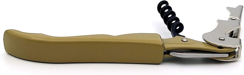 Pulltap's Genuine Classic 500 Waiter's Corkscrew – Double-Hinged Wine Key with Hinged Foil Cutter – Patented Design – Made in Spain – Olive Green (Verde Oliva) - Image 3