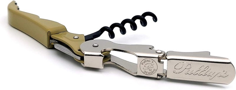 Pulltap's Genuine Classic 500 Waiter's Corkscrew – Double-Hinged Wine Key with Hinged Foil Cutter – Patented Design – Made in Spain – Olive Green (Verde Oliva) - Image 2