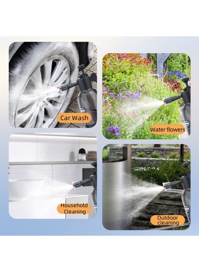 مرشّ يدوي بالضغط، سعة 2 لتر، زجاجة رش لغسيل السيارات، تتضمن فوهة بديلة لضمان تنظيف فعال وسهل. - Image 4
