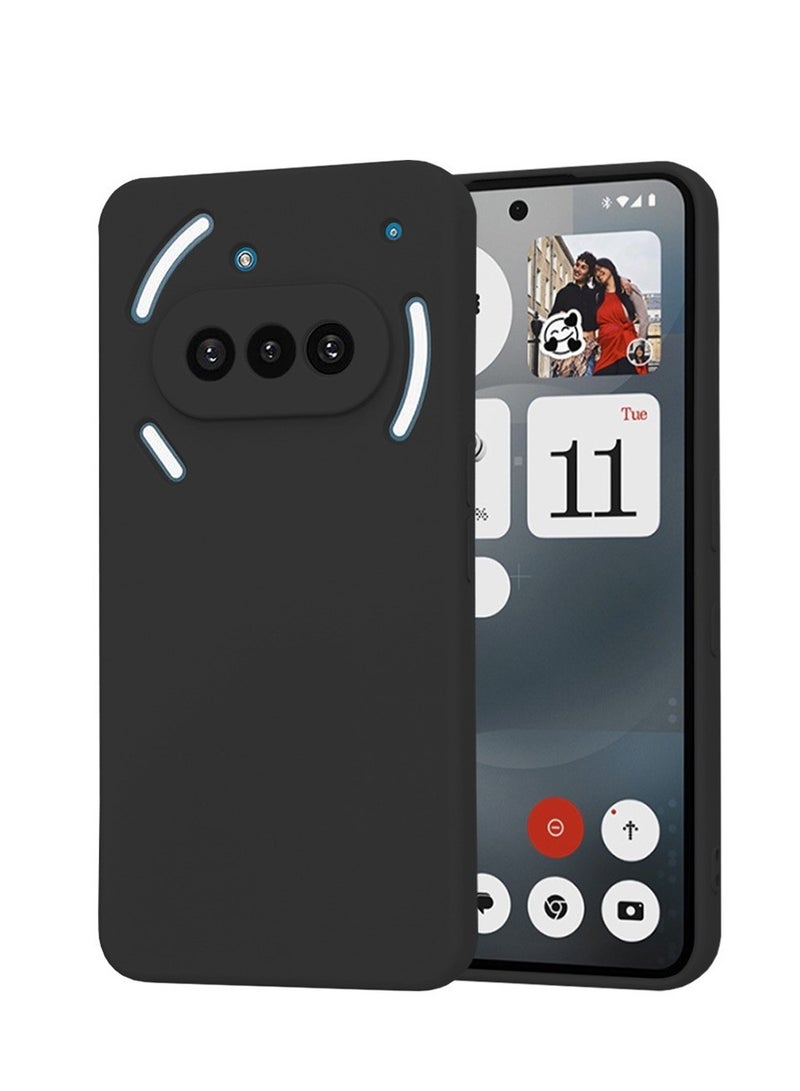 دبليو تيك غطاء حافظة سيليكون سائل ناعم بريميوم 5 جي 2025 - أسود - Image 1