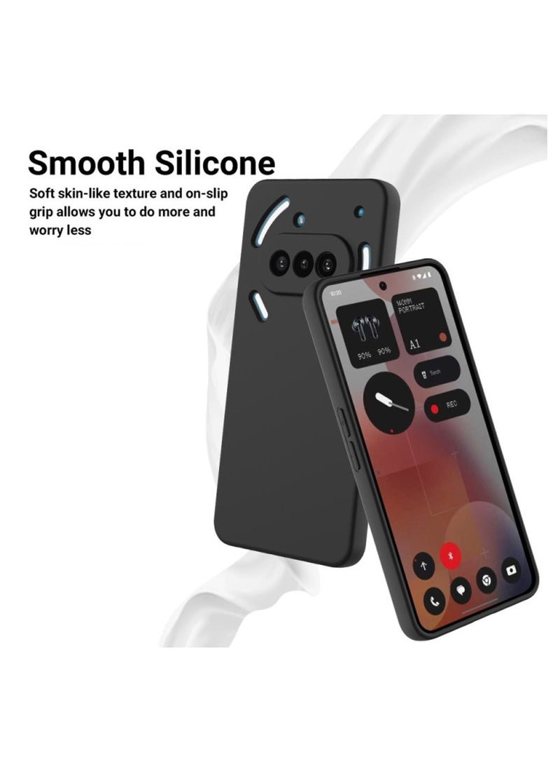 دبليو تيك غطاء حافظة سيليكون سائل ناعم بريميوم 5 جي 2025 - أسود - Image 5