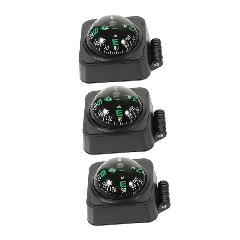 Adjustable 3pcs Car Dashboard Compass Ball Set High Precision Portable Auto Navigation Accessory - Image 2
