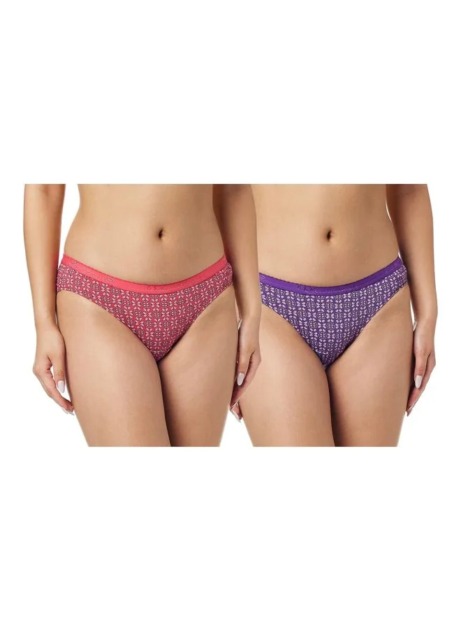 JOCKEY Jockey 1525 Women Medium Coverage Super Combed Cotton Mid Waist Bikini with Exposed Waistband and StayFresh Treatment Pack of 2