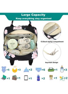 Kouxunt Floral Diaper Bag Backpack for Baby Girls Boys, Waterproof Maternity Nappy Backpacks with Stroller Straps Luggage Strap for Moms - pzsku/ZBB0761FBE697B7107B92Z/45/_/1737031343/adb45098-c4de-4d91-a8b6-8cfeaed0c1a2