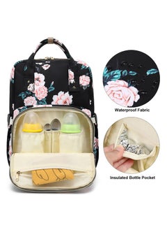 Kouxunt Floral Diaper Bag Backpack for Baby Girls Boys, Waterproof Maternity Nappy Backpacks with Stroller Straps Luggage Strap for Moms - pzsku/ZBB0761FBE697B7107B92Z/45/_/1737031344/b3244288-0bee-45c6-8f1e-052895eb5548