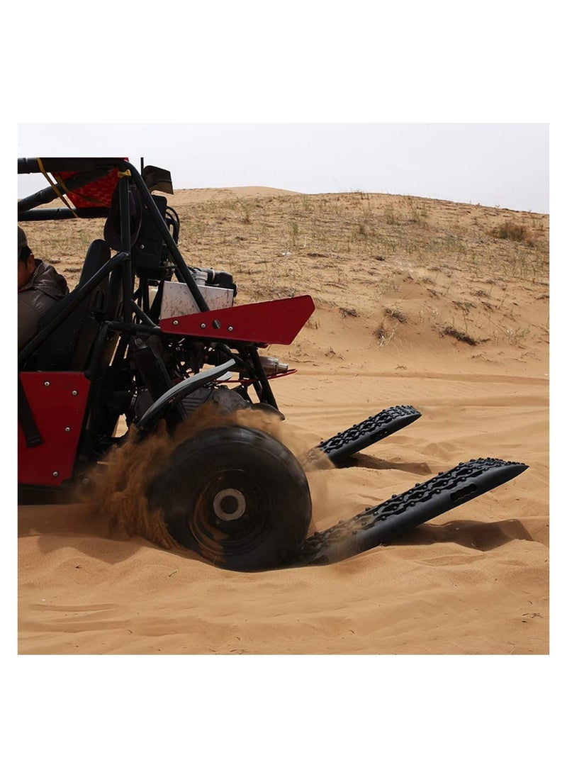 PENG GENERAL - Recovery Traction Tracks Mat for 4X4 Off road Sand Snow Mud Track Tire Ladder Black Slim 4WD Set of 2 - Image 1