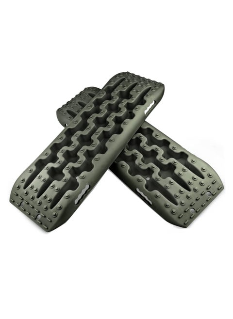 Recovery Traction Tracks Mat for 4X4 Off road Sand Snow Mud Track Tire Ladder Black Slim 4WD Set of 2