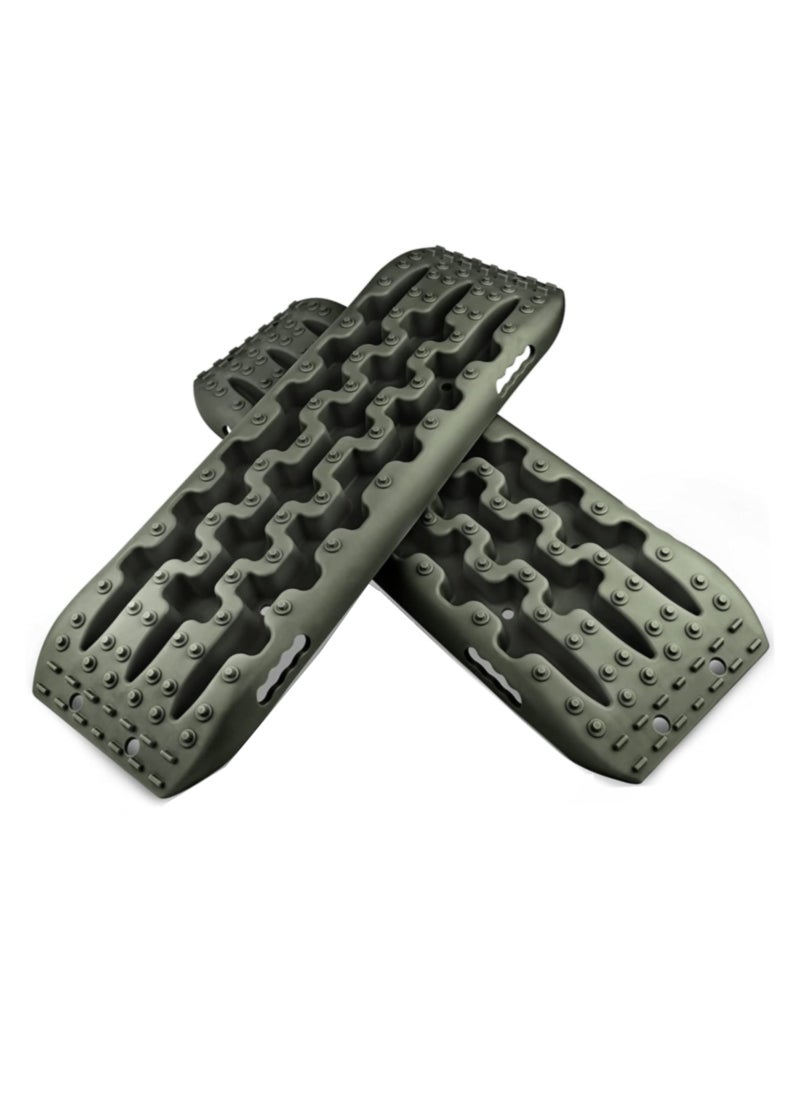 PENG GENERAL - Recovery Traction Tracks Mat for 4X4 Off road Sand Snow Mud Track Tire Ladder Black Slim 4WD Set of 2 - Image 1
