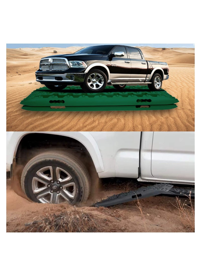 PENG GENERAL - Recovery Traction Tracks Mat for 4X4 Off road Sand Snow Mud Track Tire Ladder Black Slim 4WD Set of 2 - Image 1