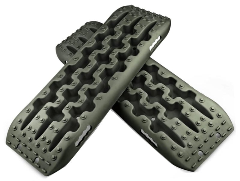 PENG GENERAL Recovery Traction Tracks Mat for 4X4 Off road Sand Snow Mud Track Tire Ladder Black Slim 4WD Set of 2 - Image 1