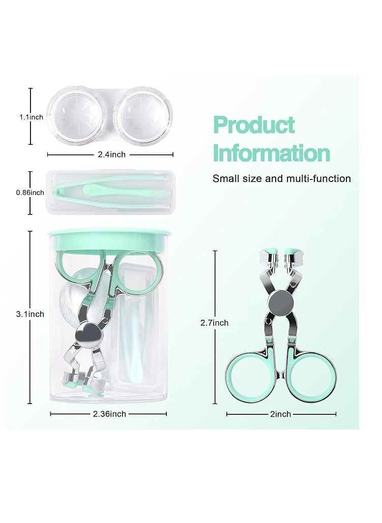 OASIS-TH - Contacts Lens Helper Contact Lens   Wearing Kits  Portable Contact Lens Insertion Wearing Aids with Tweezers Remover Tool Solution Case (Green) - Image 1