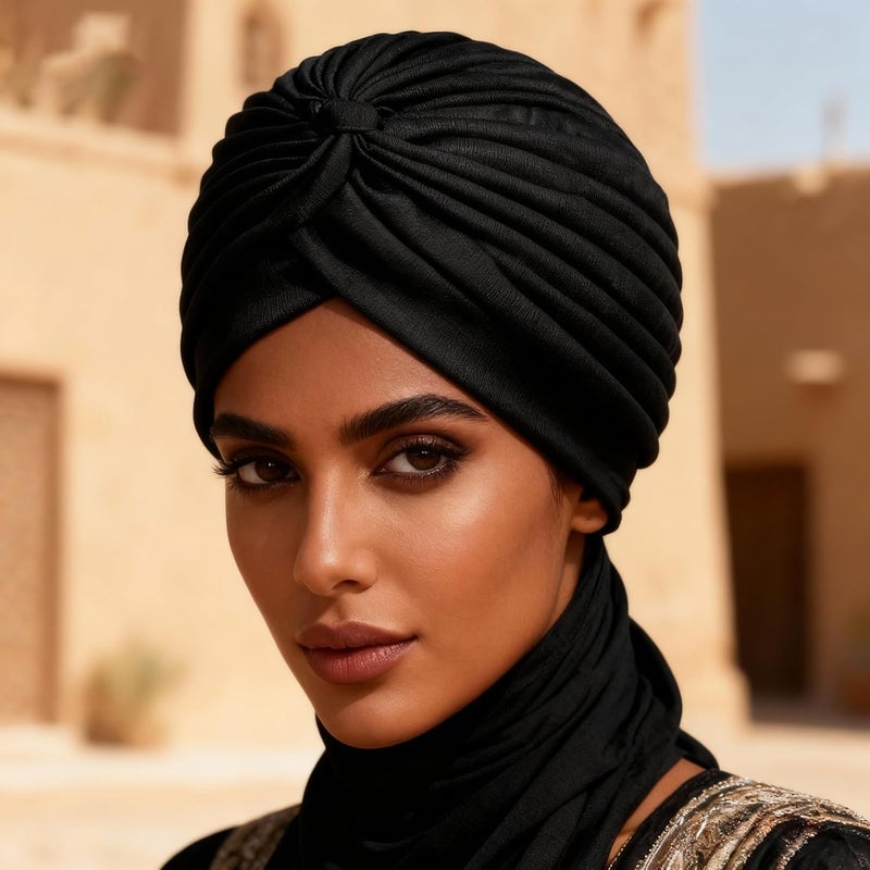 Women's Stretchy Pre-Tied Turban Headscarf - Soft Knitted Head Wrap for Everyday - Image 4