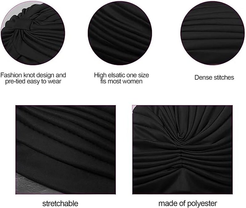 Women's Stretchy Pre-Tied Turban Headscarf - Soft Knitted Head Wrap for Everyday - Image 2