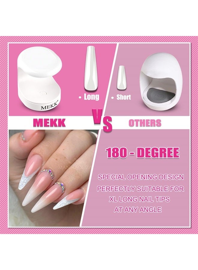 MEKK Mini UV Light for Gel Nails UV Light for Nails Innovative Nail Lamp 16W UV Nail Lamp Portable LED Nail Lamp Professional Nail Dryer for Nail Art Tools(White) - Image 2