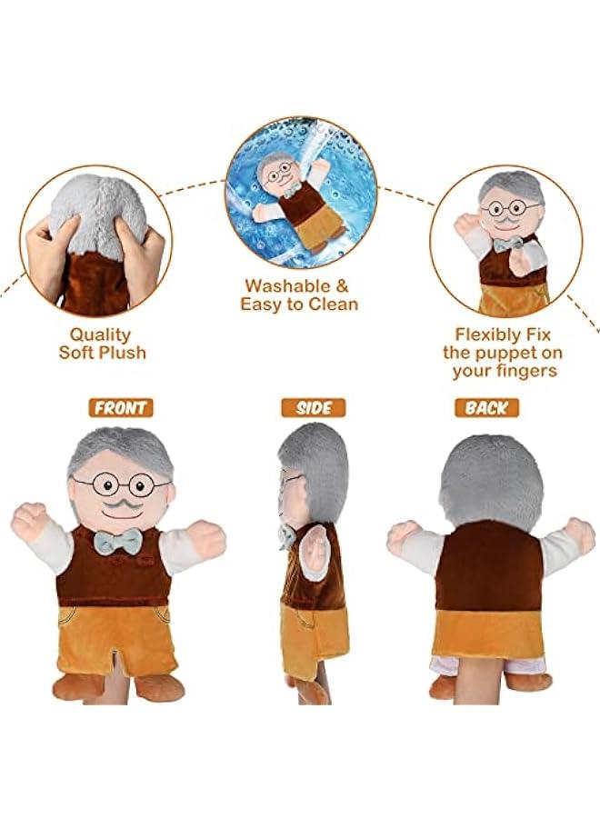 مجموعة دمى يد مكونة من 6 قطع، بطول 11.8 بوصة، تمثل أفراد العائلة: الأم، الأب، الابن، الابنة والجدين، تناسب سرد القصص، التعليم، رياض الأطفال والتمثيل (تصميم أساسي) - Image 4