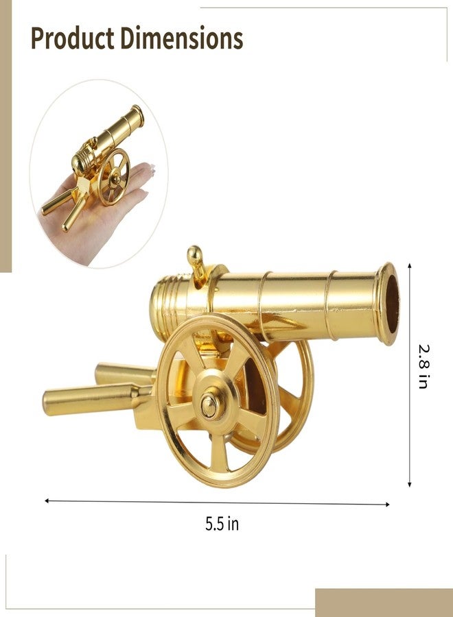 Homaisson Mini Napoleon Cannon Model, Golden Alloy Cannon Decor, Desktop TV Stand Ornament, Traditional Cannon Statue with Rotating Barrel, Ideal Present for Collectors - Image 5