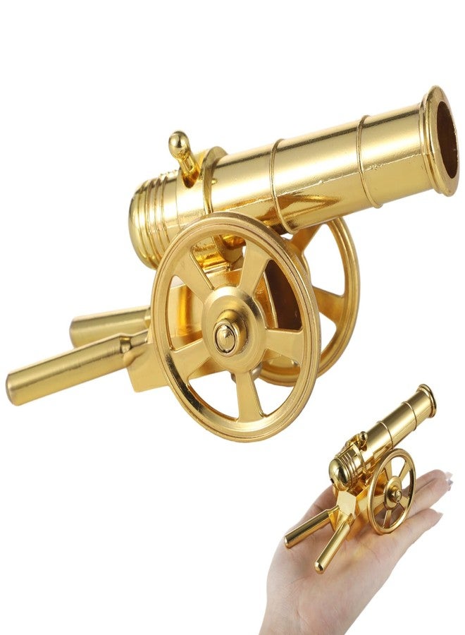 Homaisson Mini Napoleon Cannon Model, Golden Alloy Cannon Decor, Desktop TV Stand Ornament, Traditional Cannon Statue with Rotating Barrel, Ideal Present for Collectors - Image 1
