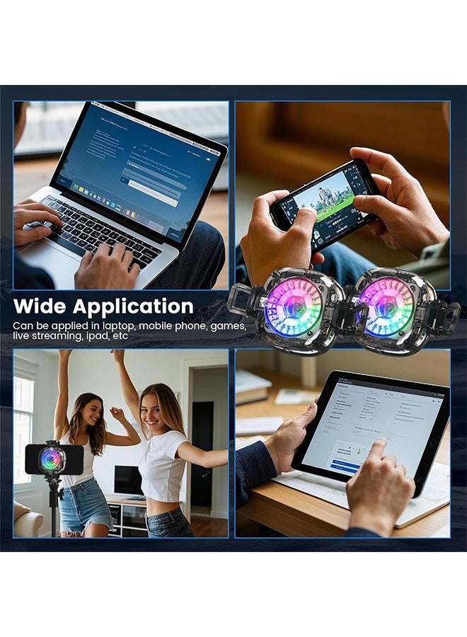 كوانتوم مبرد الهاتف، مبرد مغناطيسي للهاتف المحمول، مروحة تبريد ثلاثية السرعات للهاتف المحمول مع مساحة كبيرة لتبديد الحرارة وشاشة رقمية بتردد وتكنولوجيا أشباه الموصلات - Image 5