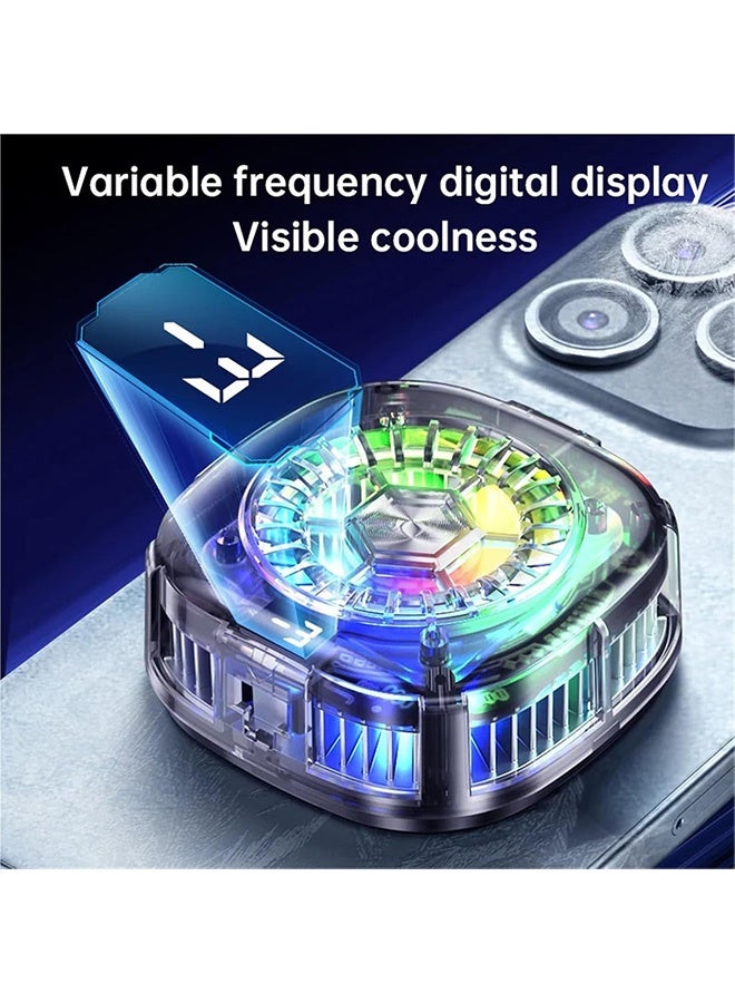 كوانتوم مبرد الهاتف، مبرد مغناطيسي للهاتف المحمول، مروحة تبريد ثلاثية السرعات للهاتف المحمول مع مساحة كبيرة لتبديد الحرارة وشاشة رقمية بتردد وتكنولوجيا أشباه الموصلات - Image 3