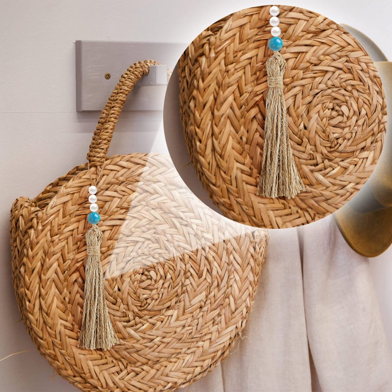 Ysleen 40 Pieces Natural Jute Tassels for Crafts Small Tassels Bulk for Jute Rope DIY Wood Beads Bookmark Garland Projects Decorations Wedding Party Gift Tags Crafts - Image 4