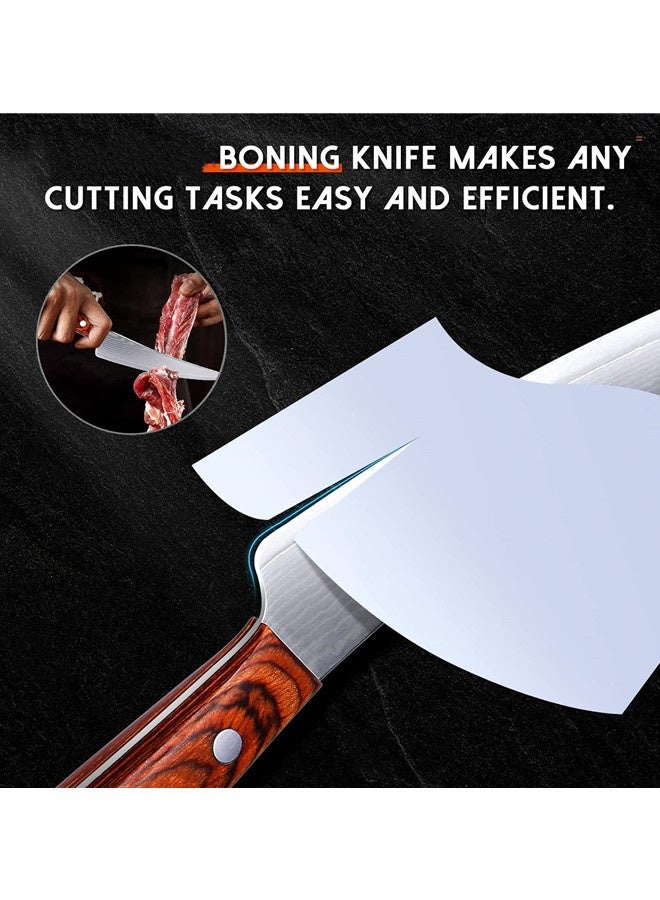 أوساويك سكين ربط دمشق، التانغانغ الكامل مع مقبض روزوود 5.5 بوصة، نزع البوق المتعدد وسكين تشذيب اللحوم مع صندوق هدايا - Image 5