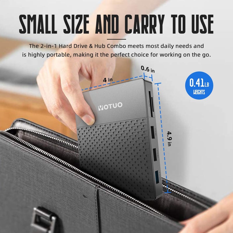 YOTUO Docking Station External Hard Drive Storage, USB-C Hub + HDD 7-in-1, USB 3.0, SD/TF Card, HDD for Windows, Mac, Android, TV, Phone, Laptop, Desktop, PC (Space Black, 1TB+Docking Station) - Image 5