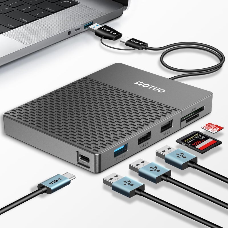 YOTUO Docking Station External Hard Drive Storage, USB-C Hub + HDD 7-in-1, USB 3.0, SD/TF Card, HDD for Windows, Mac, Android, TV, Phone, Laptop, Desktop, PC (Space Black, 1TB+Docking Station) - Image 1