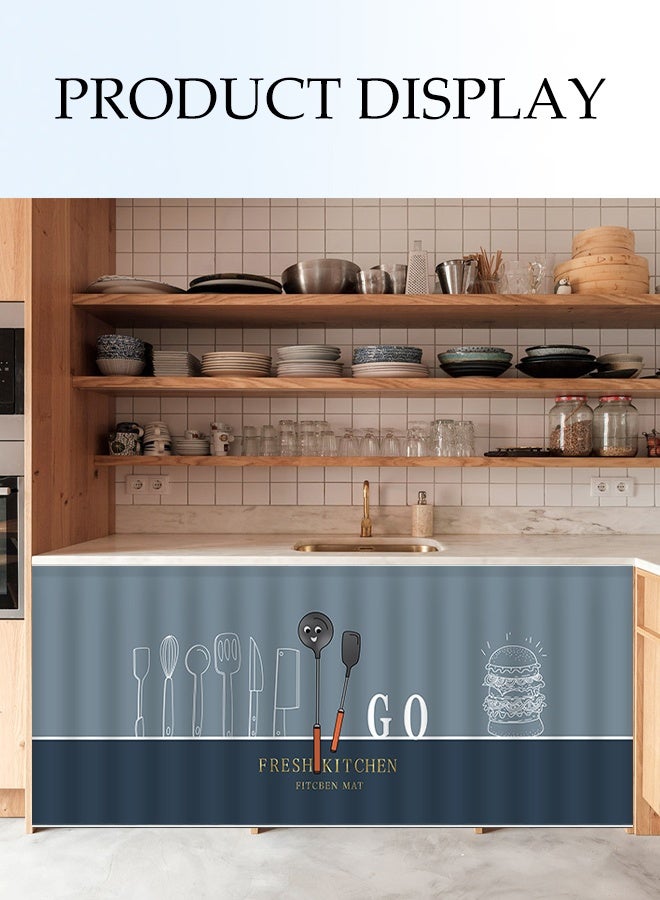 DUNISO Kitchen Cabinet Curtain, Velcro Sundries Rack Door Curtain, Pull Curtain, Punch-Free Cabinet Dust Fume Curtain, Sink Curtain, Locker Privacy Curtain, Shelf Cabinet Curtain, Bookcase Shoe Rack Dust Curtain, Self-Adhesive 100*140cm  - Image 3