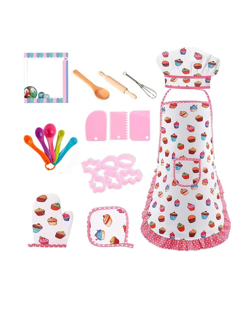 Baking Set for Kids, 17Pcs Kitchens Accessories Toys, Cooking Supplies Girls Boys Cooking Playset with Utensils, Children Kitchen Utensils for Child Junior Chefs 3+ - Image 1