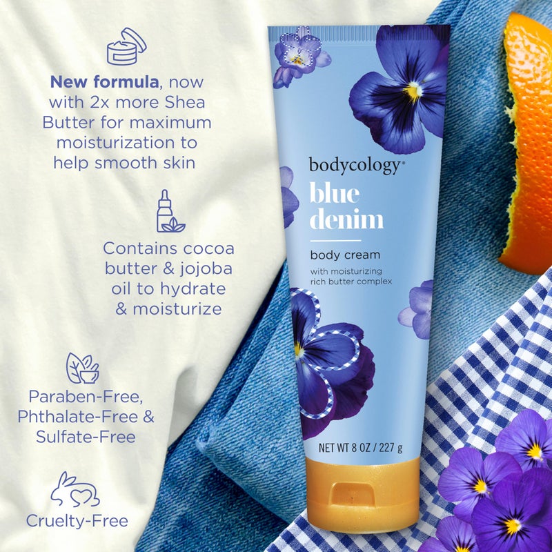 Bodycology كريم الجسم من بوديكولوجي بزبدة الشيا، دنيم أزرق، 8 أونصات - Image 4