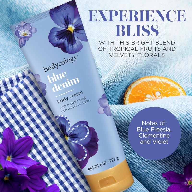 Bodycology كريم الجسم من بوديكولوجي بزبدة الشيا، دنيم أزرق، 8 أونصات - Image 2